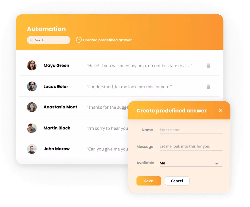 Automatisations de LiveAgent - réponses prédéfinies
