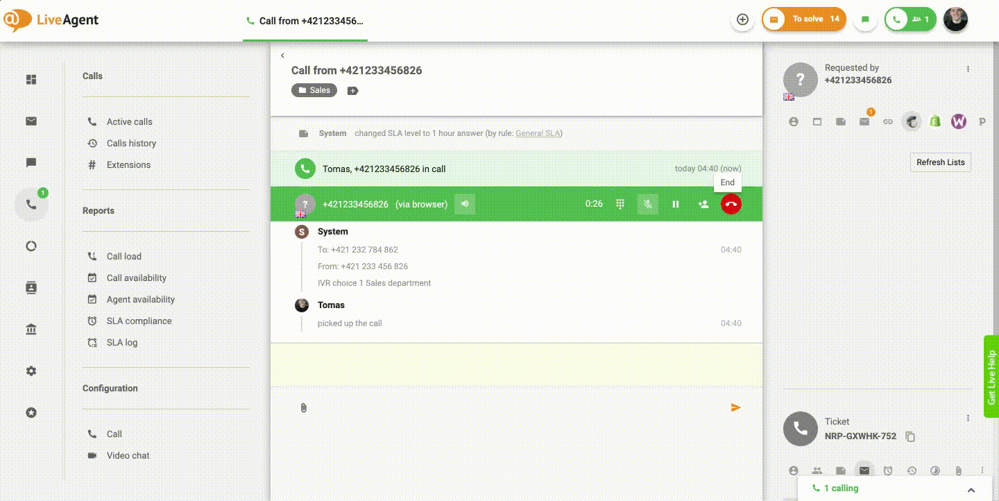 rappel automatisé du service client