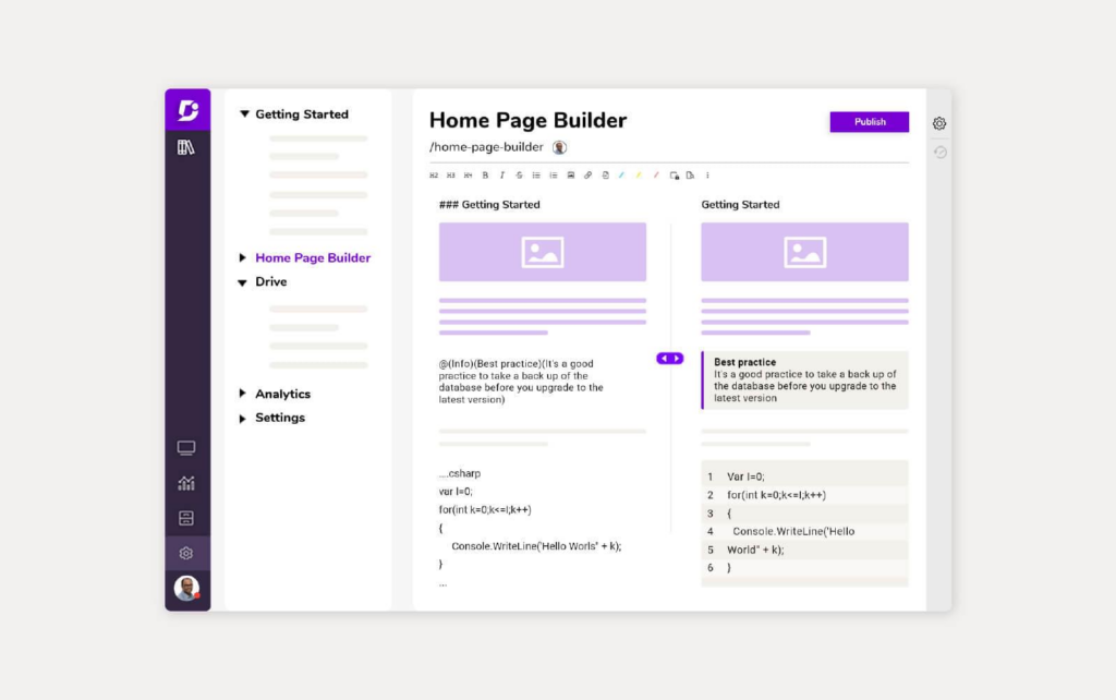 Logiciel Document360 fournissant des solutions de base de connaissances