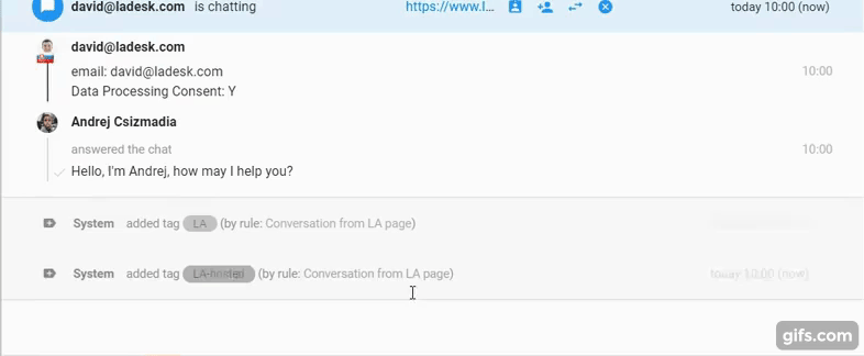 Exemple d'aperçu de la saisie en temps réel