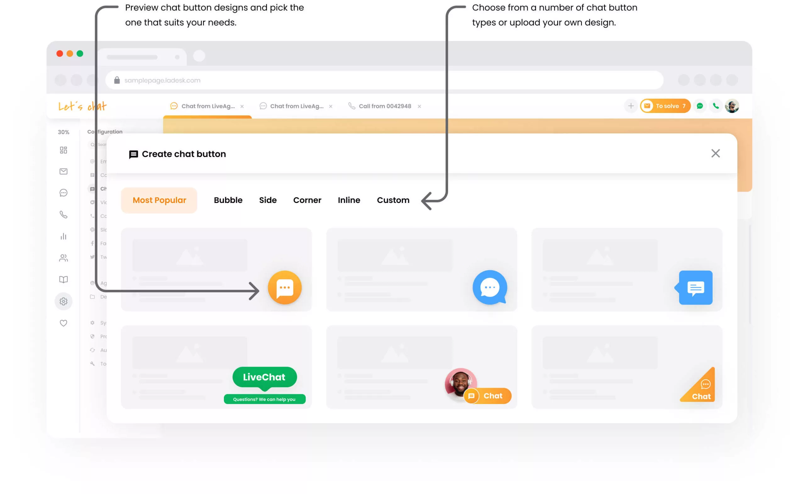 Vue de saisie en temps réel dans LiveAgent