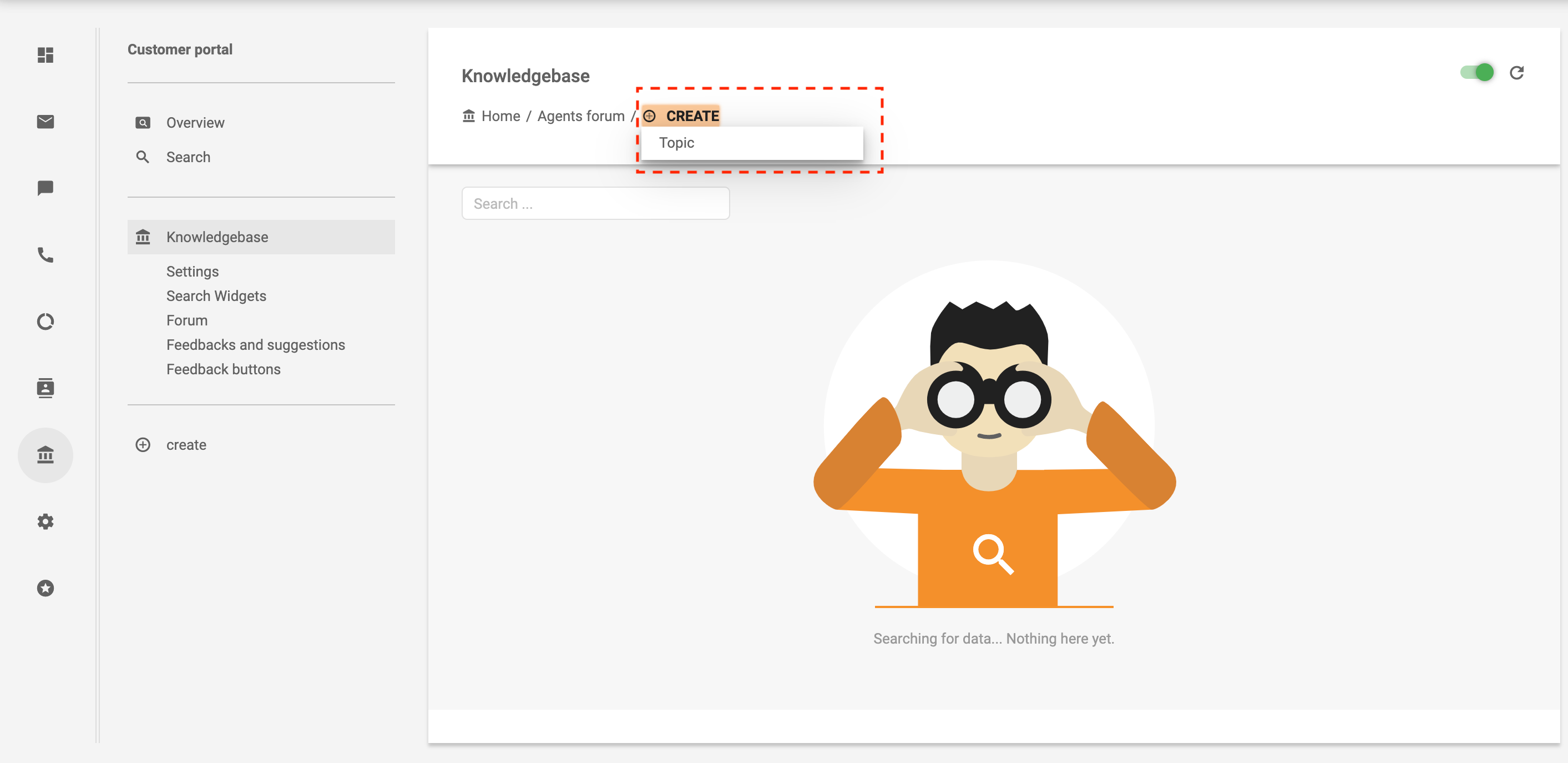 Créer un sujet dans le forum d'agent
