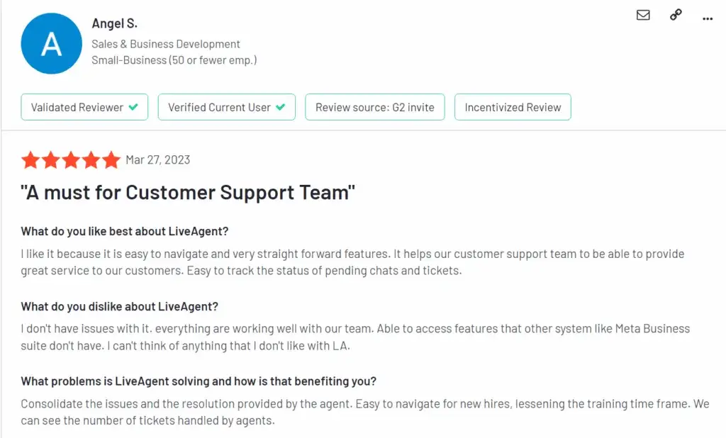 G2 - Avis et détails du produit LiveAgent