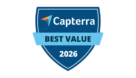 Badge Capterra Best Value dans la catégorie Customer Support 2026