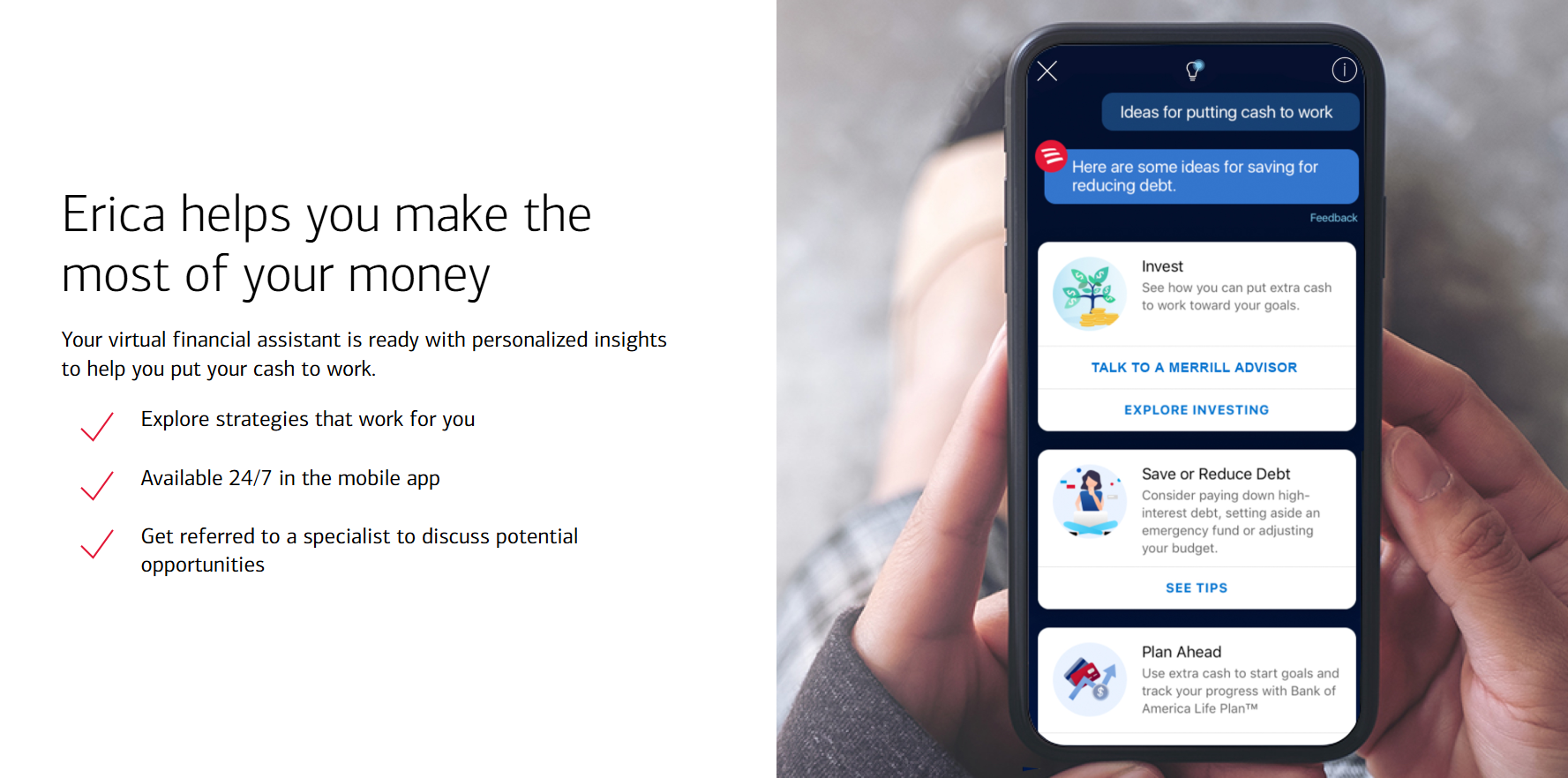 Erica - assistant virtuel de Bank of America.