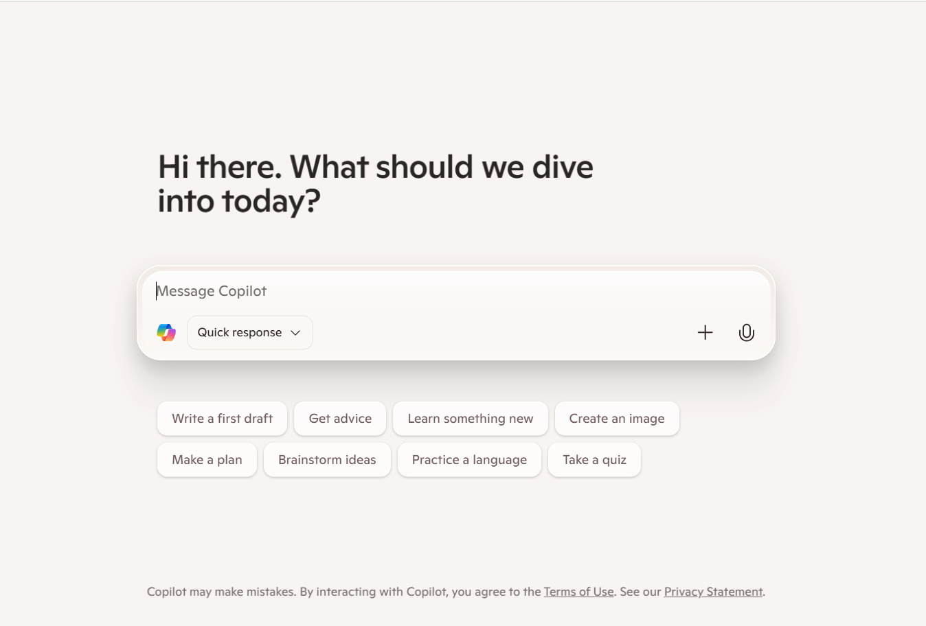 Aperçu de la fenêtre d'interaction de Copilot par Microsoft