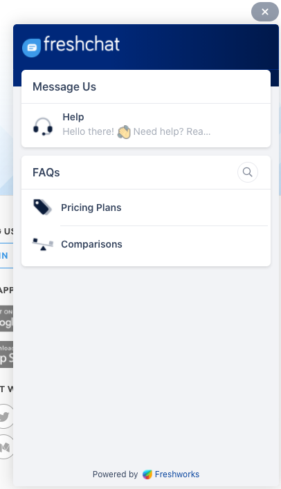 Fenêtre de chat en direct FreshChat
