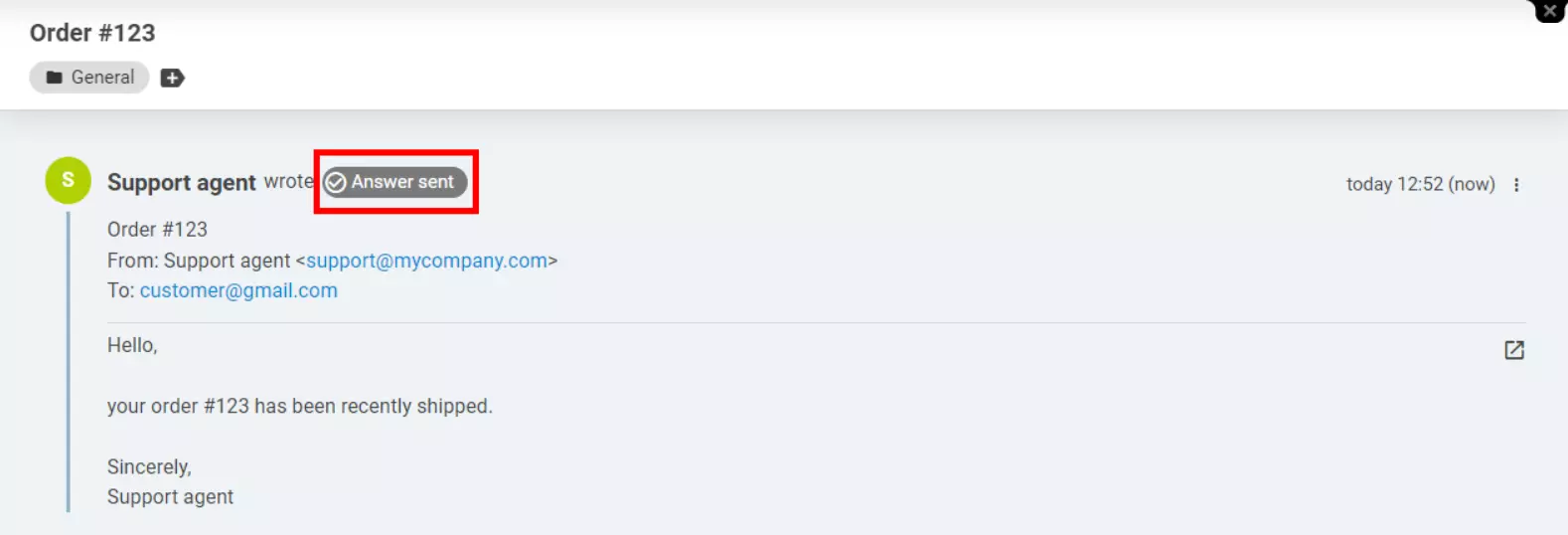 LiveAgent - Indicateur de statut de livraison de réponse