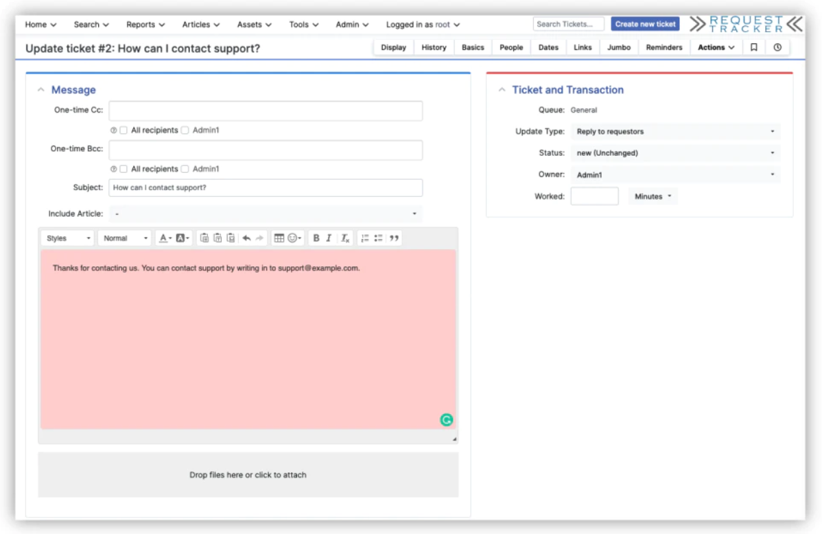 Request Tracker Systèmes de ticketing open-source
