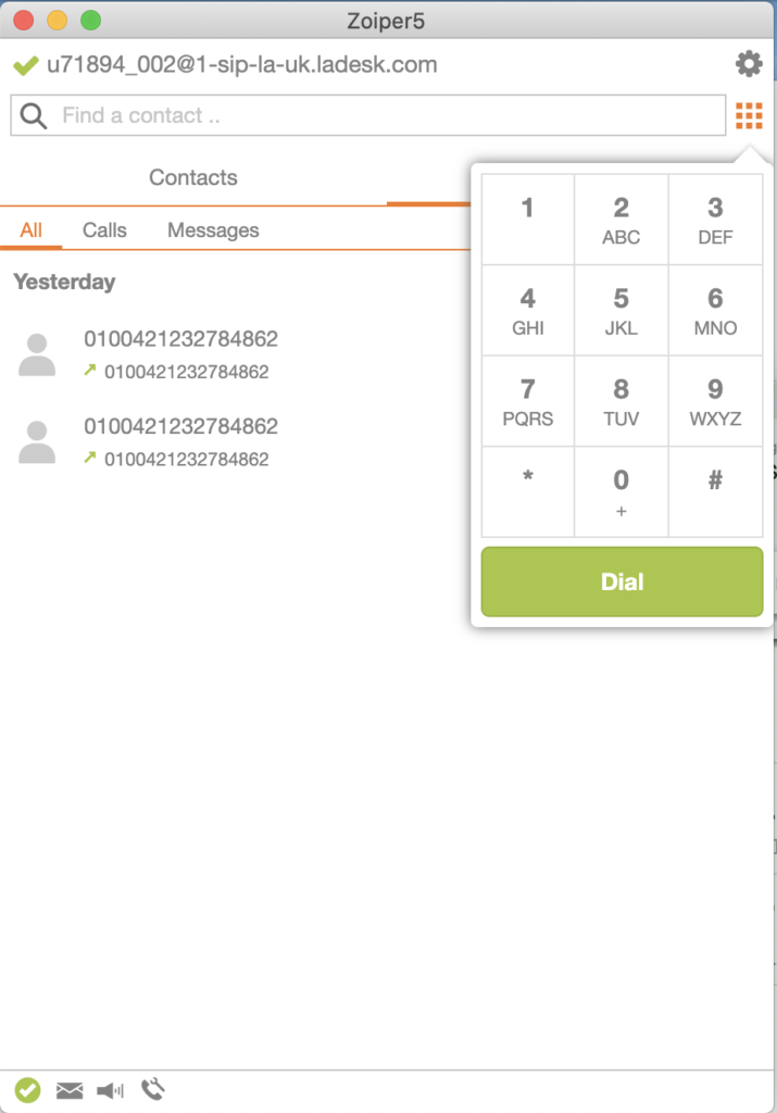 Clavier Softphone Zoiper gratuit