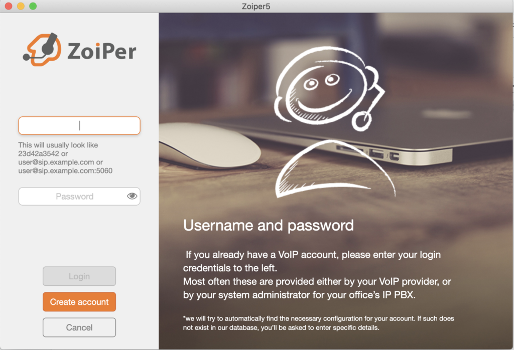 Configuration Softphone Zoiper