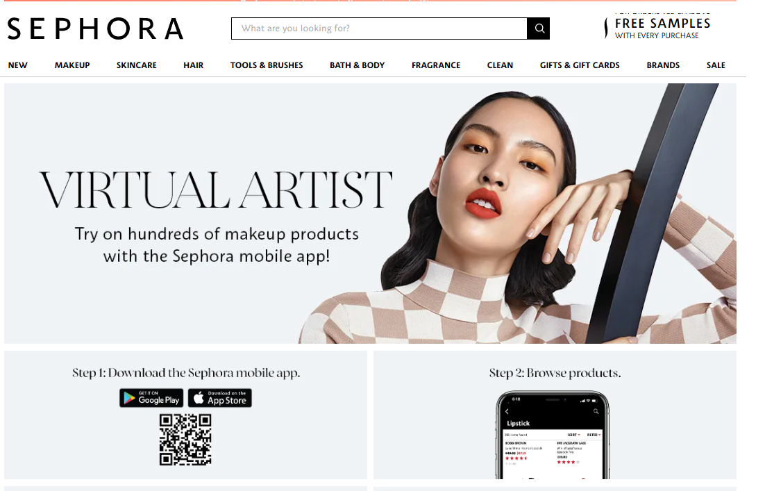 Assistant virtuel de Sephora. Aperçu de Virtual Artist