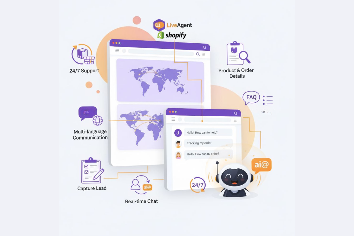 L'intégration de Shopify avec le chatbot IA de LiveAgent