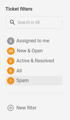 Filtres de tickets par défaut révisés LiveAgent