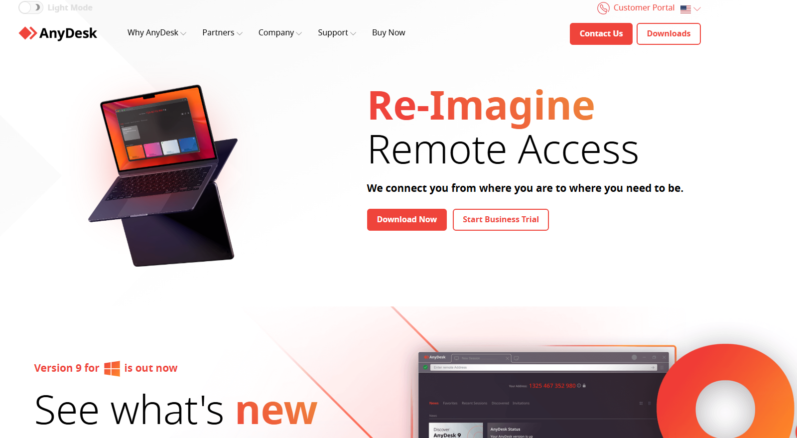 Page d'accueil AnyDesk