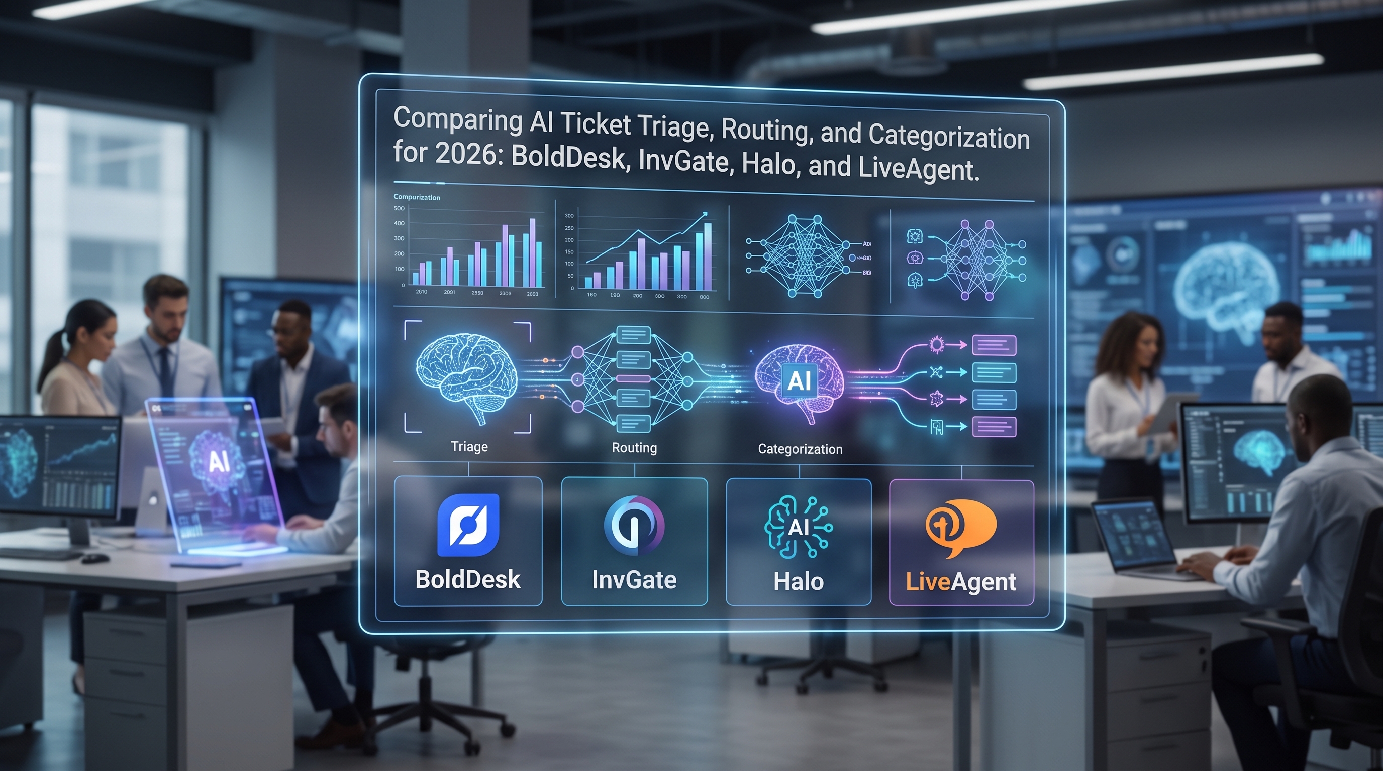BoldDesk vs InvGate vs Halo vs LiveAgent : Comparaison du triage, du routage et de la catégorisation de tickets IA pour 2026