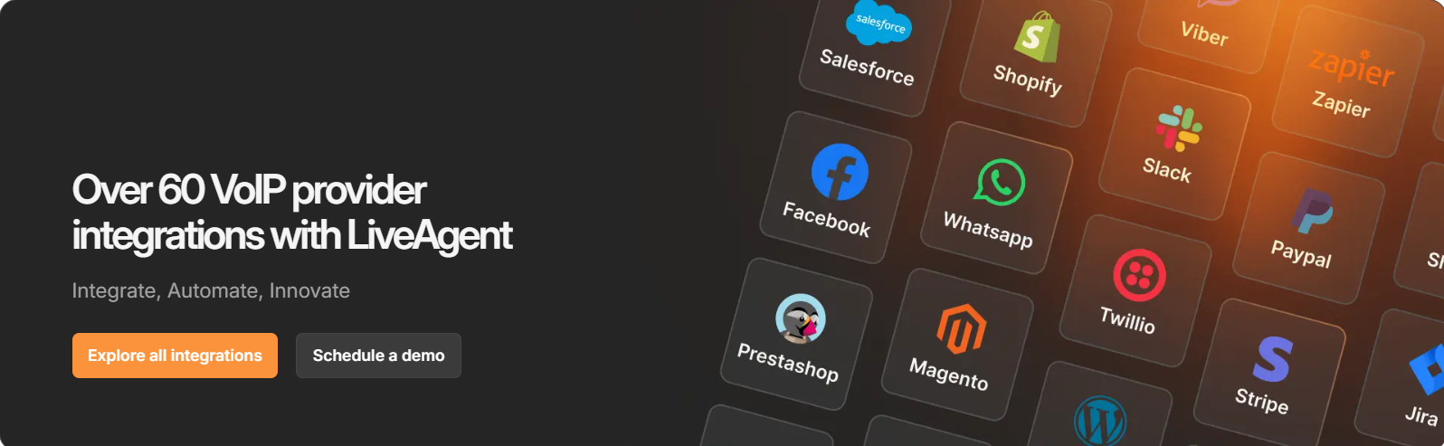 Tableau de bord du logiciel de gestion du service client LiveAgent — appels, chats et tickets dans une vue unifiée