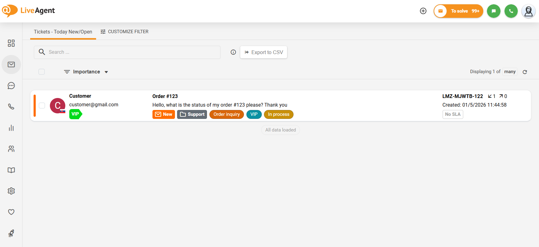 L'option de réduction du sous-menu du côté gauche