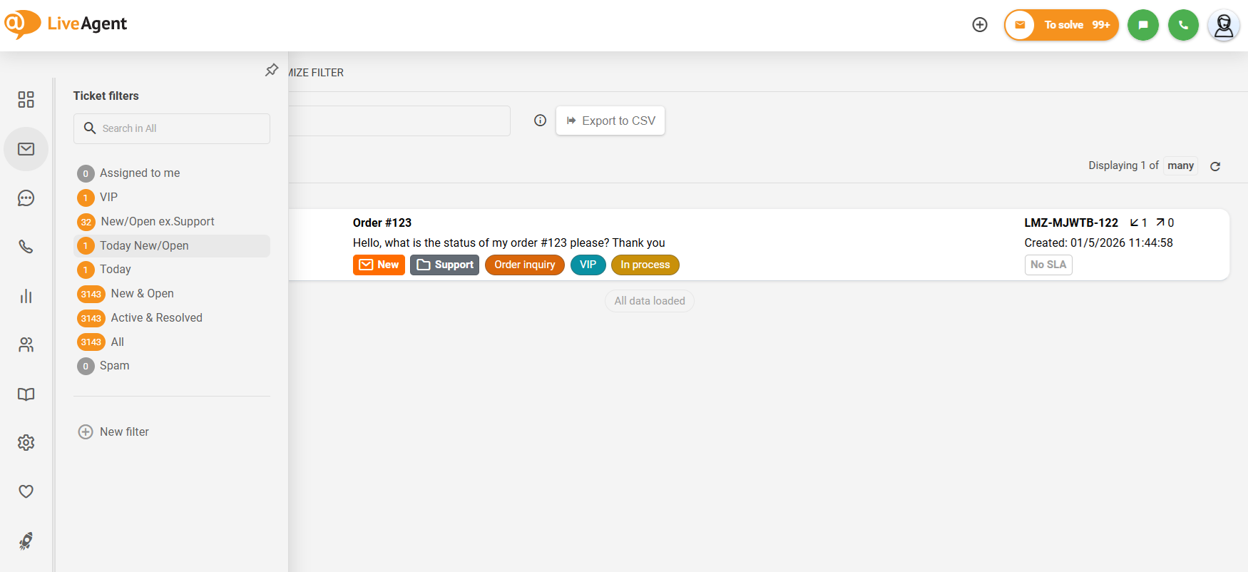 L'option de réduction du sous-menu du côté gauche