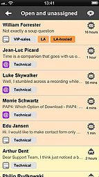 Interface de l'application iOS de LiveAgent - Notifications