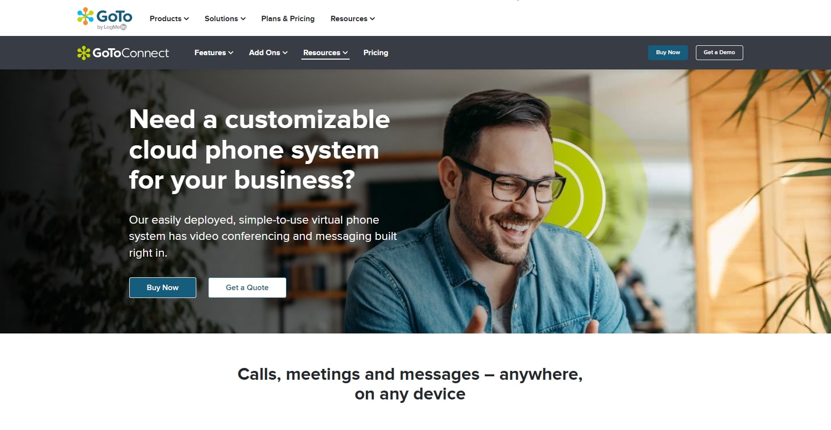Site Web du fournisseur GoTo Connect