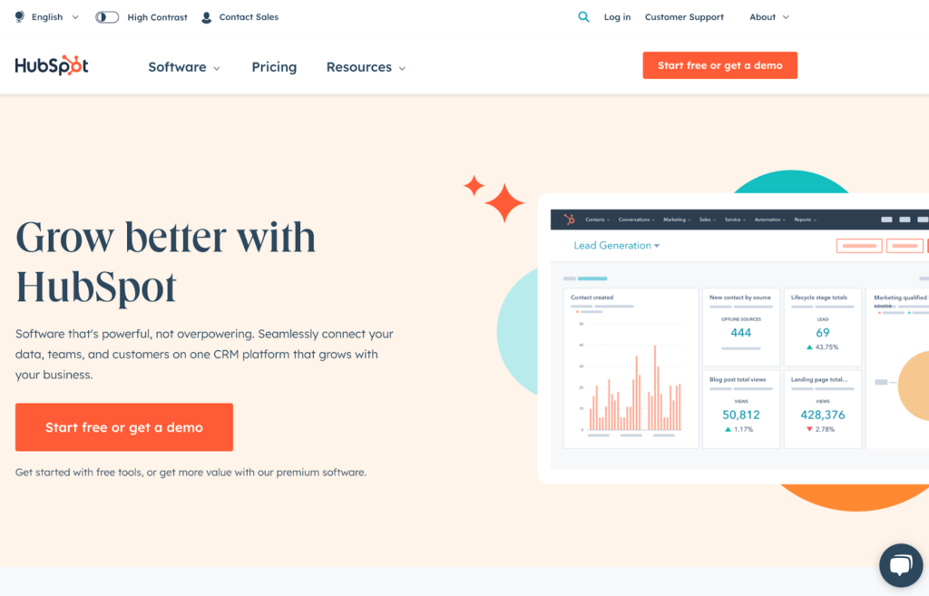 Page d'accueil de l'outil de ticketing HubSpot Service Hub