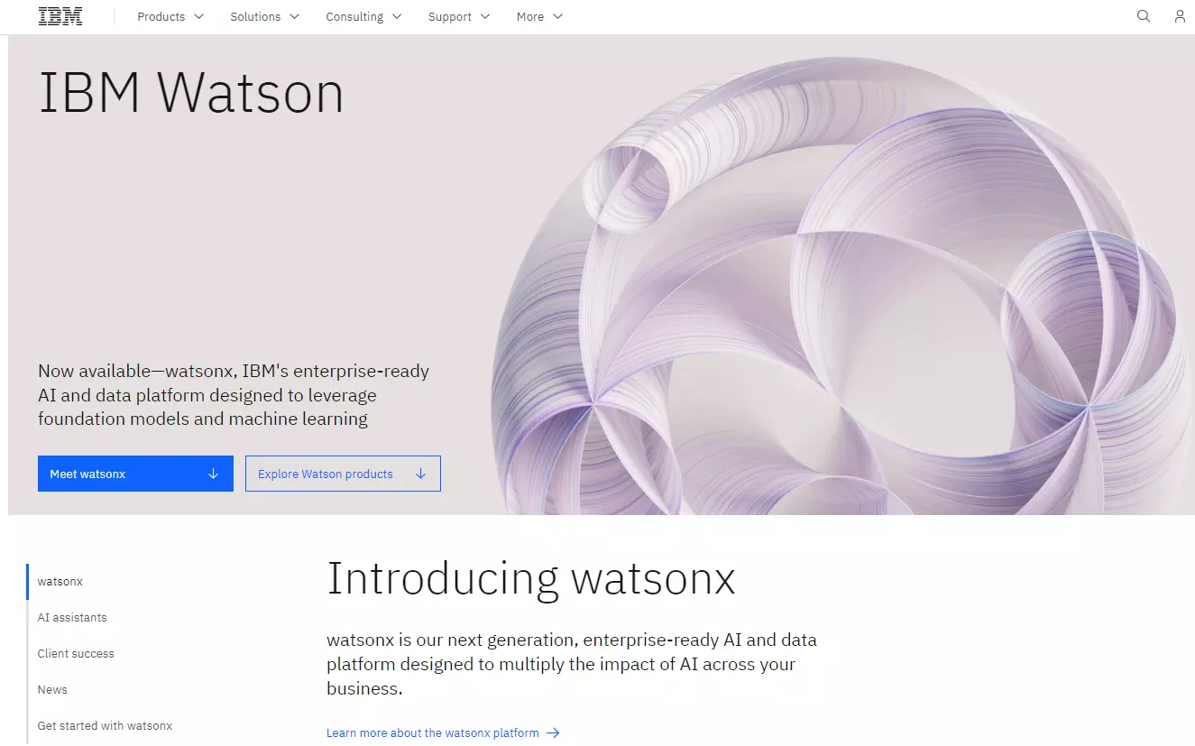 IBM Watson - Page de plateforme IA et données