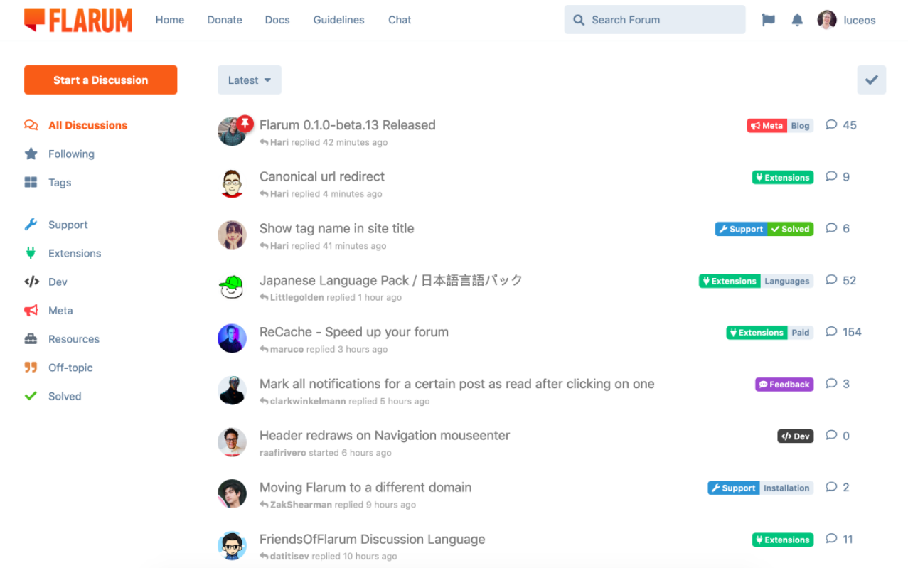 Balises du forum Flarum