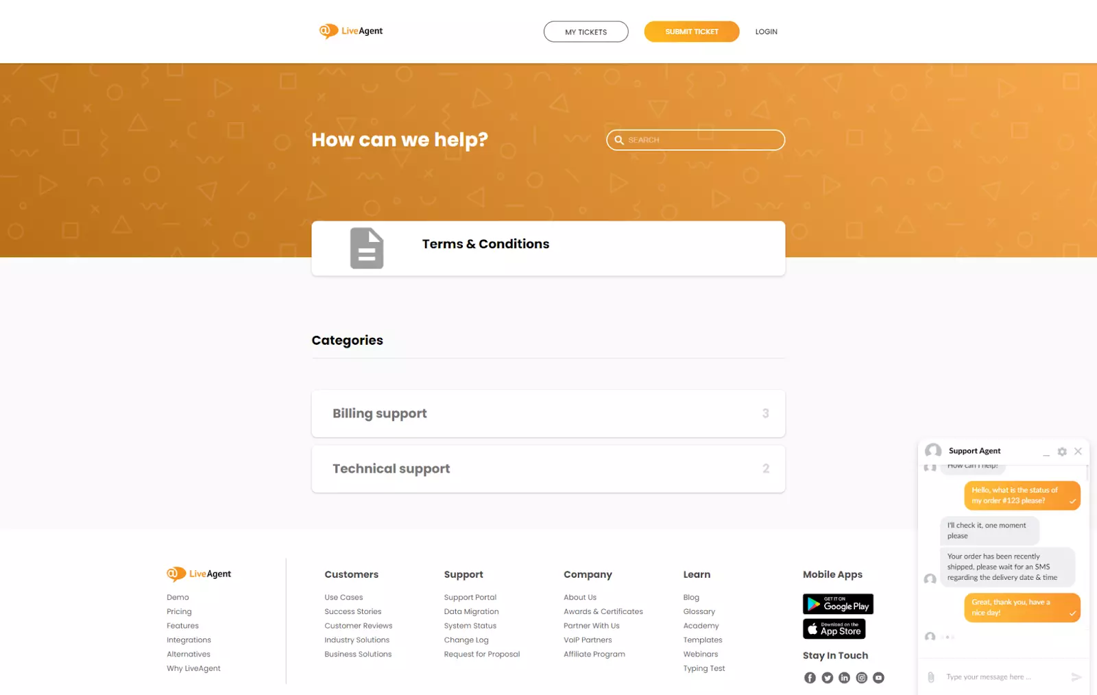 Nouveau look du portail client et du widget de chat dans LiveAgent