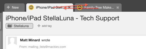 LiveAgent - Possibilité de réorganiser les onglets de ticket dans l'en-tête du panneau agent