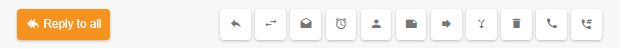 Bouton Répondre à tous avec des icônes d'actions de courrier électronique supplémentaires pour le transfert, la suppression et d'autres fonctions du logiciel LiveAgent