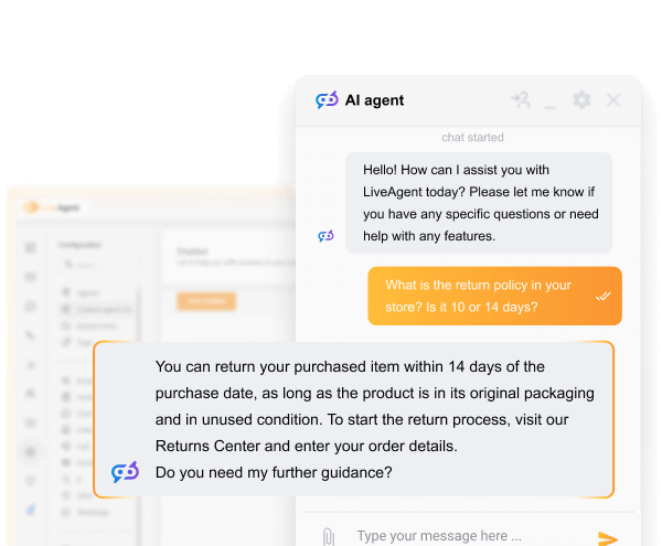 Bannière du chatbot IA LiveAgent
