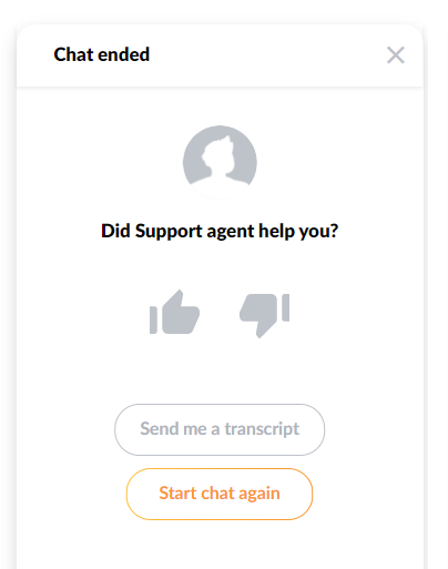 Enquête CSAT utilisée par LiveAgent après leur interaction de chat en direct