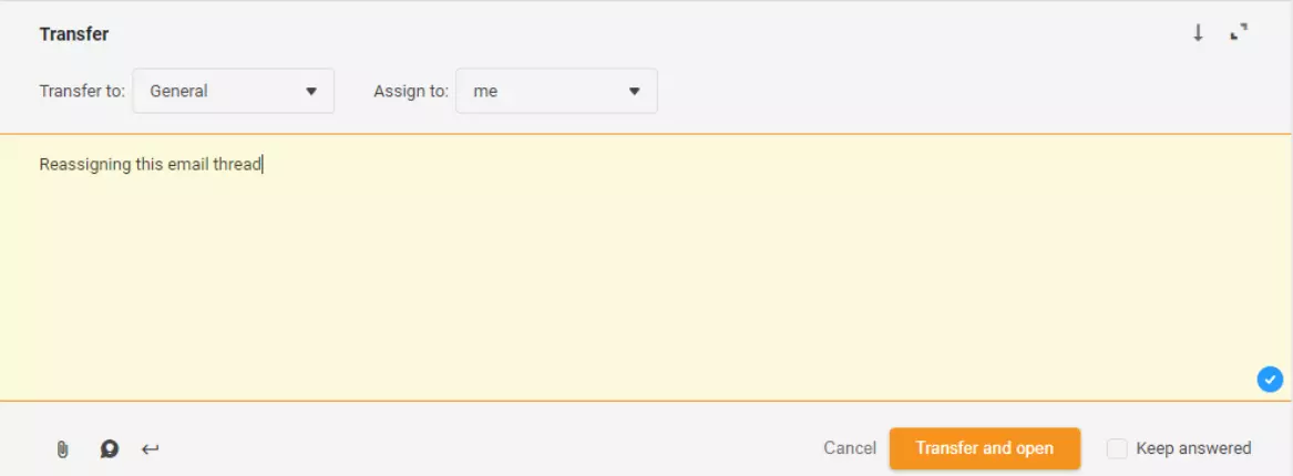 Réassignation d'un fil de discussion par e-mail dans LiveAgent
