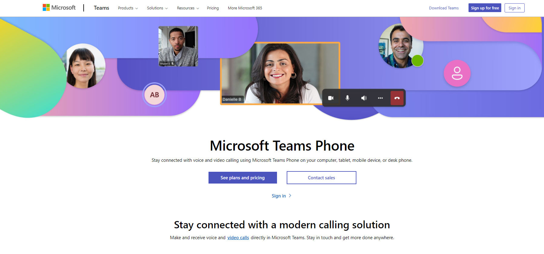 Site Web de Microsoft 365 Business Voice