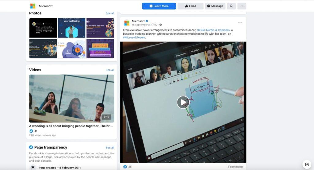 Microsoft utilise la vidéo sur Facebook pour engager son audience