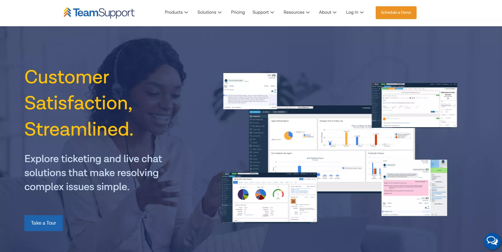 Page d'accueil TeamSupport, alternative à Help Scout pour help desk