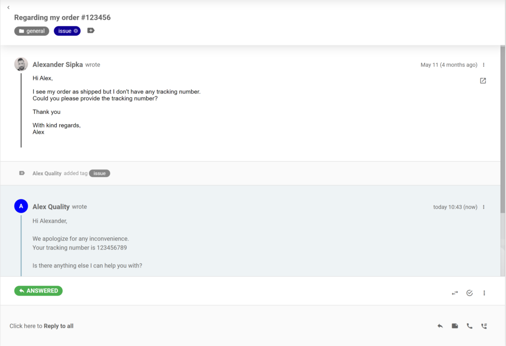 Amélioration de la conversation dans les tickets LiveAgent