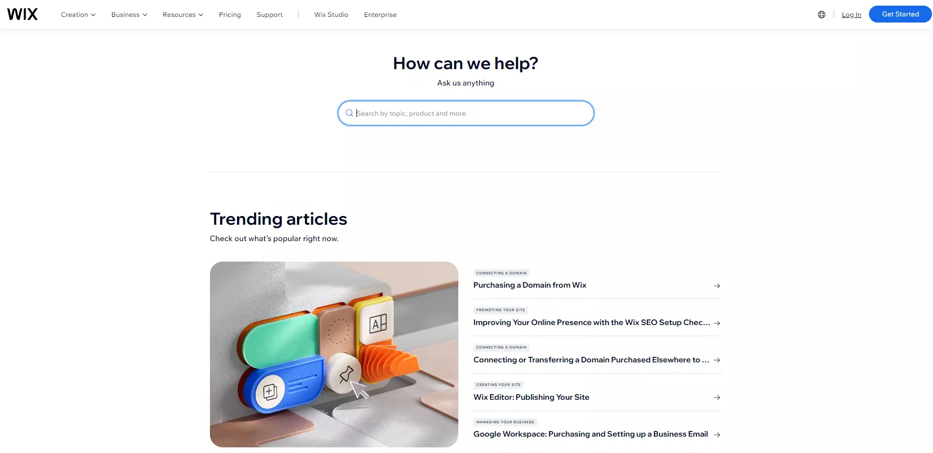 Base de connaissances Wix