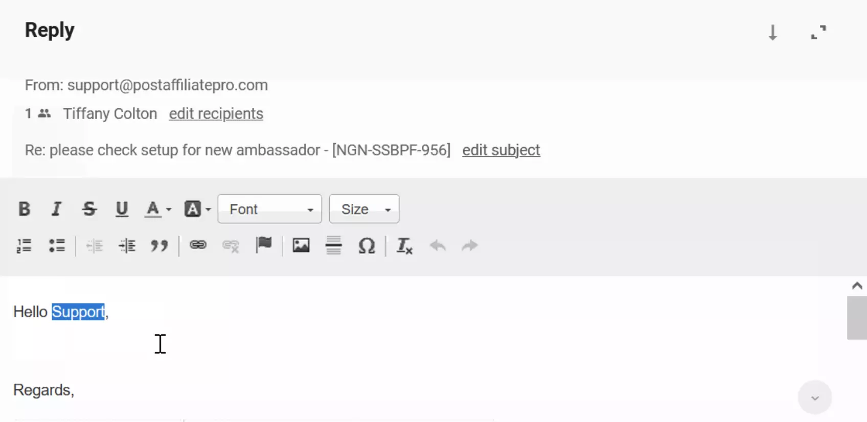 Exemple d'une mauvaise récupération de nom dans les tickets