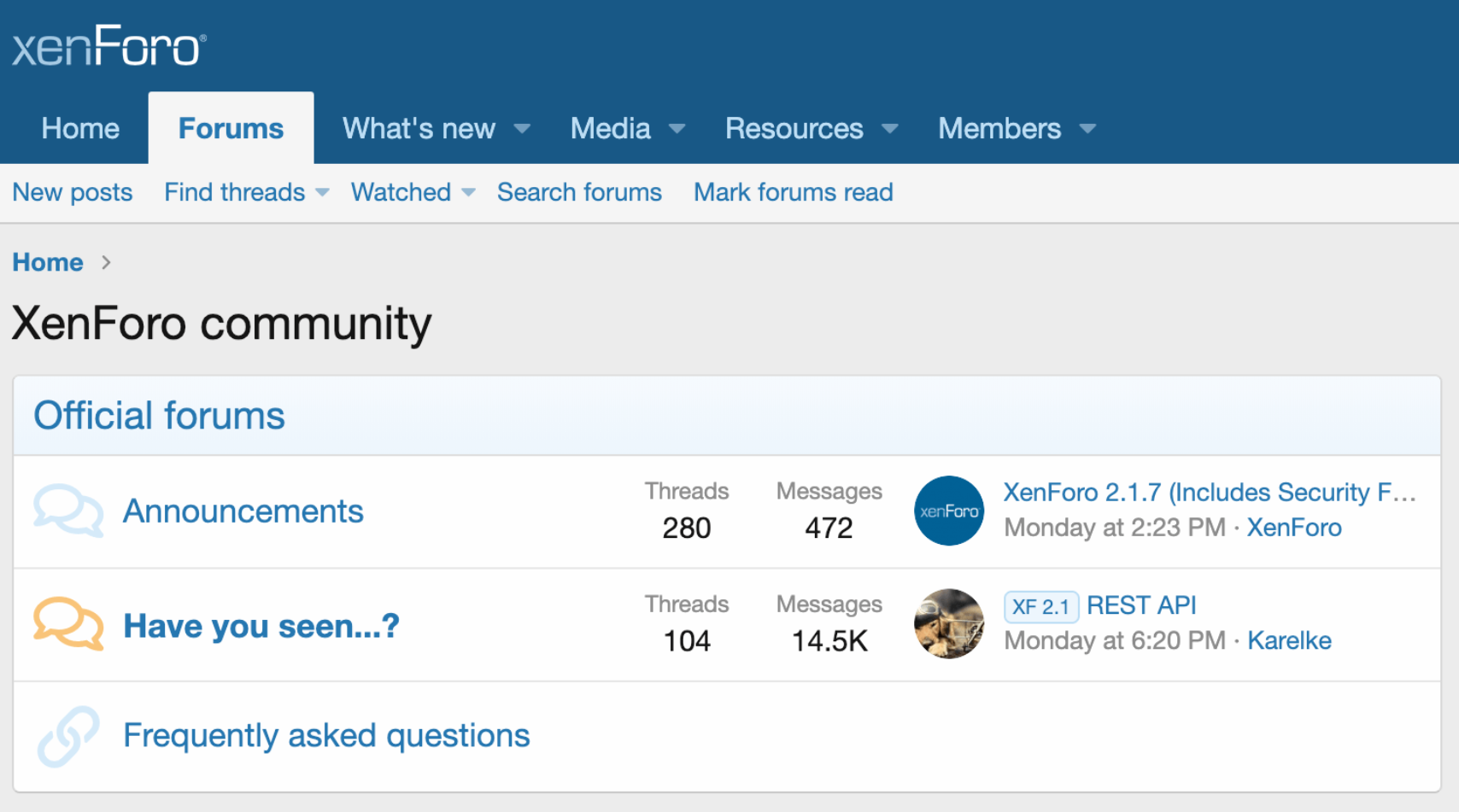 Logiciel de plateforme communautaire XenForo