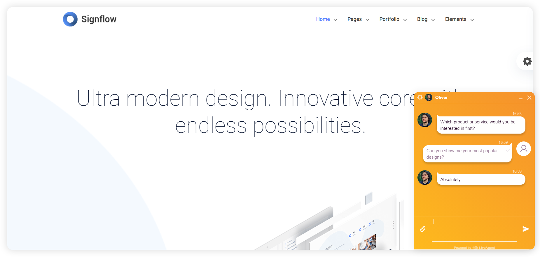 Exemple d'une fenêtre d'invitation de chat proactive