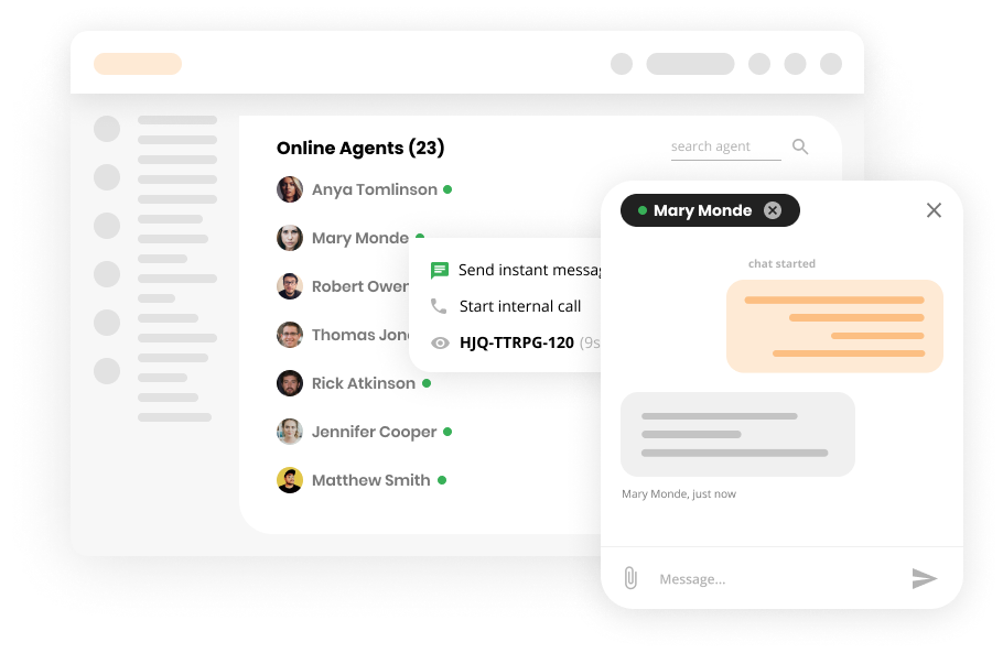 Chat interne dans le logiciel de service client - LiveAgent