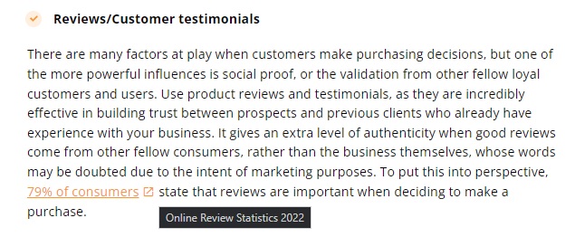 Exemple de création de liens dans l'article de LiveAgent