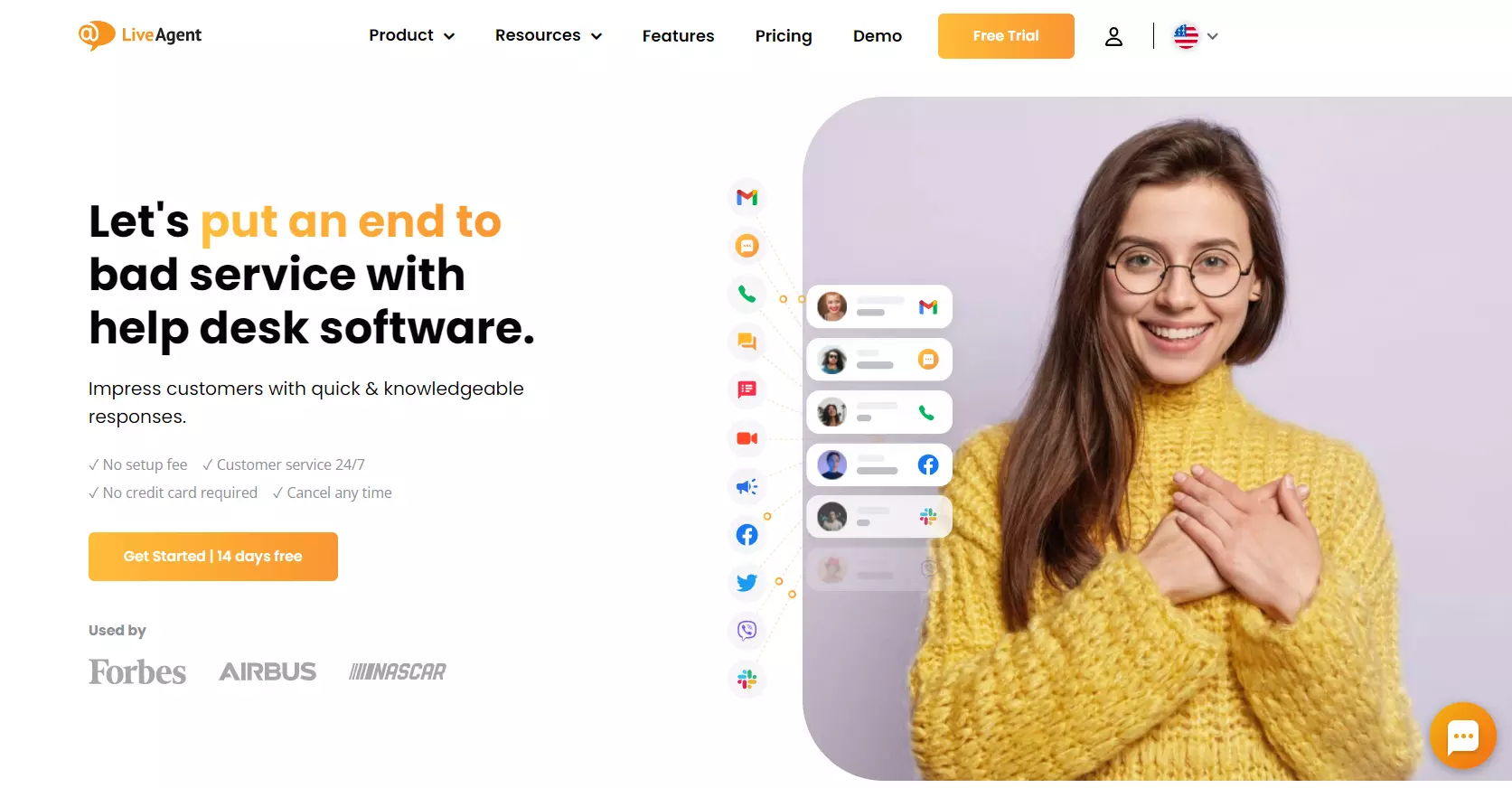 Page du centre d'assistance de LiveAgent