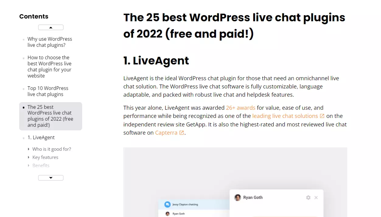 Exemple de balises d'en-tête