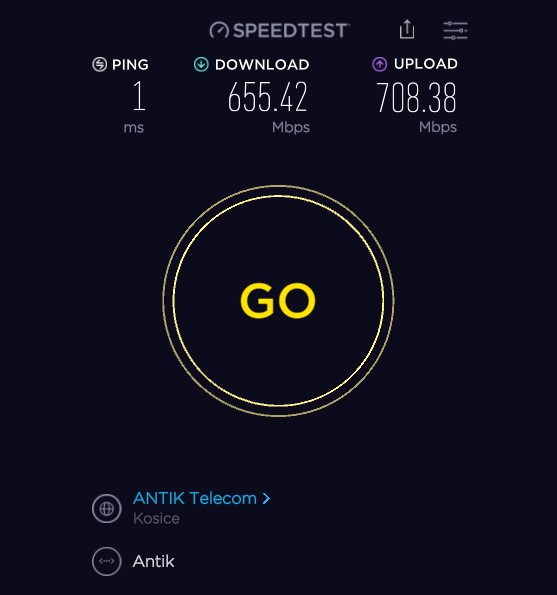 Test de vitesse Internet Ookla