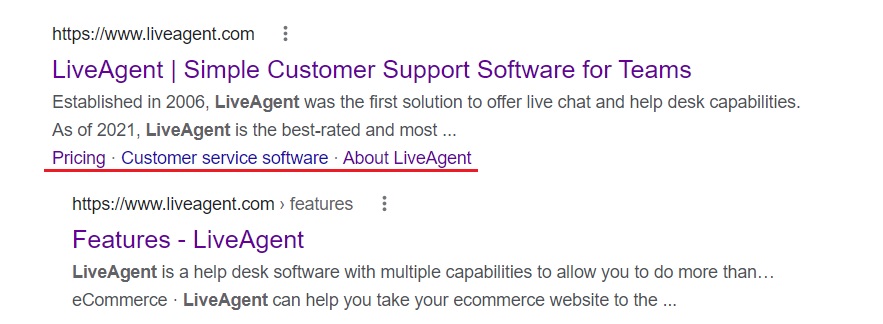 Exemple de liens d'ancrage