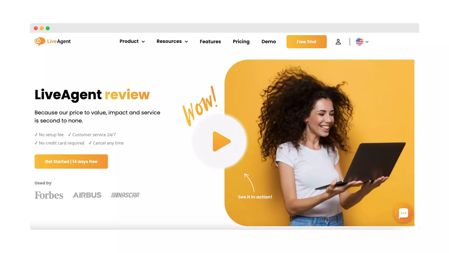 Page de destination Live Agent