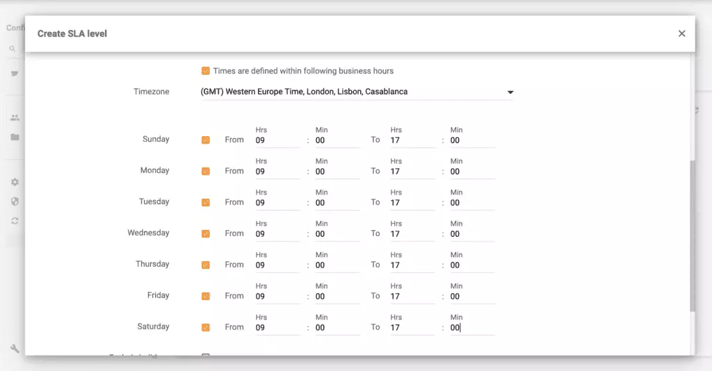 Définir les horaires avec Live Agent